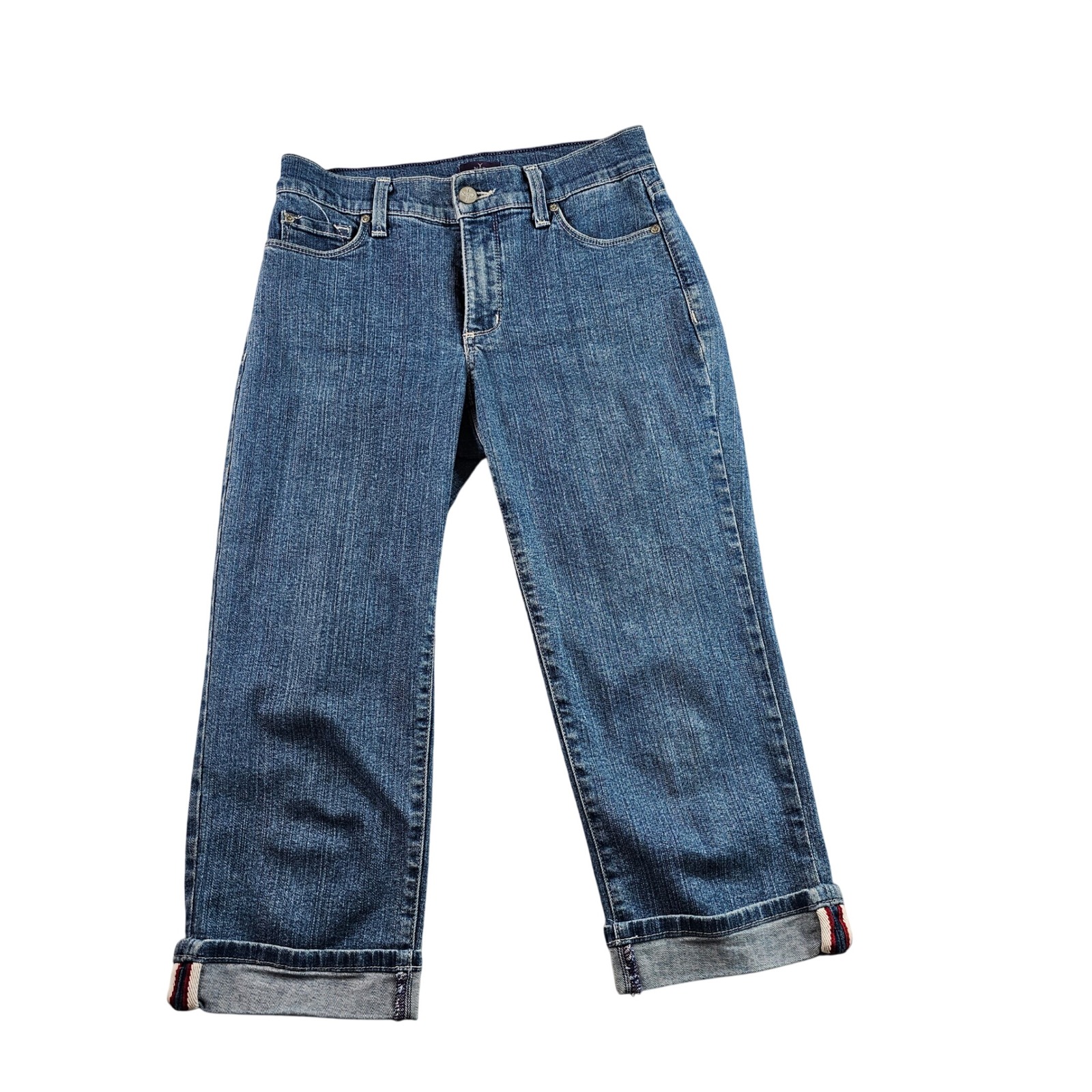 Nydj Jeans Lift Tuck Technology Stretch Crop Womens Size 2 Dark Wash Made In Usa